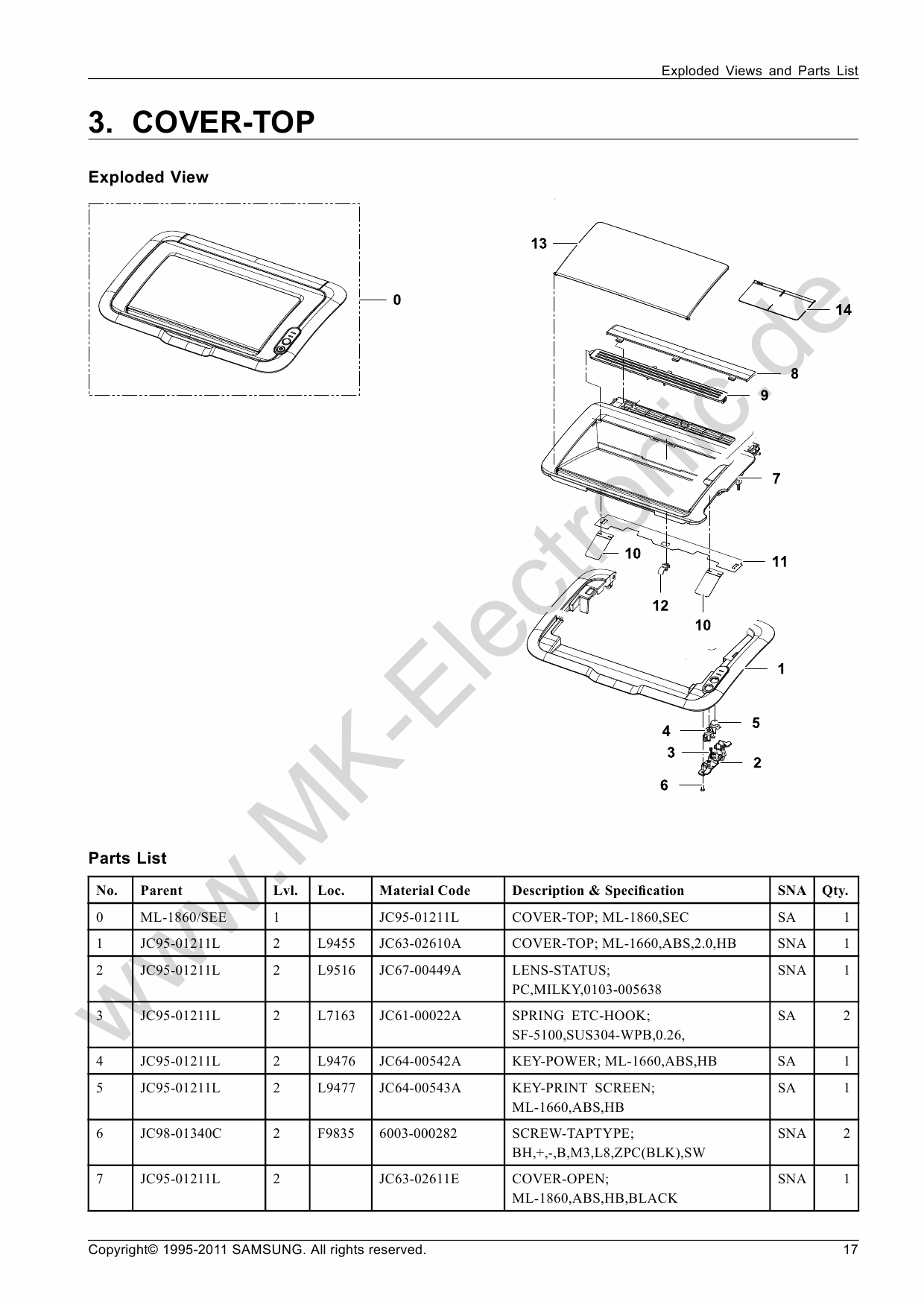 Samsung Laser-Printer ML-1860 Parts Manual-6